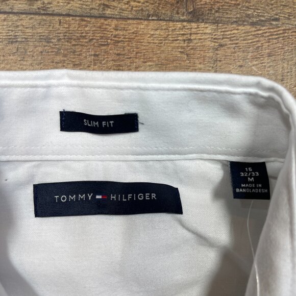 Tommy Hilfiger Mens NWT White Dress Shirt size 15 (32/33) - Picture 2 of 4
